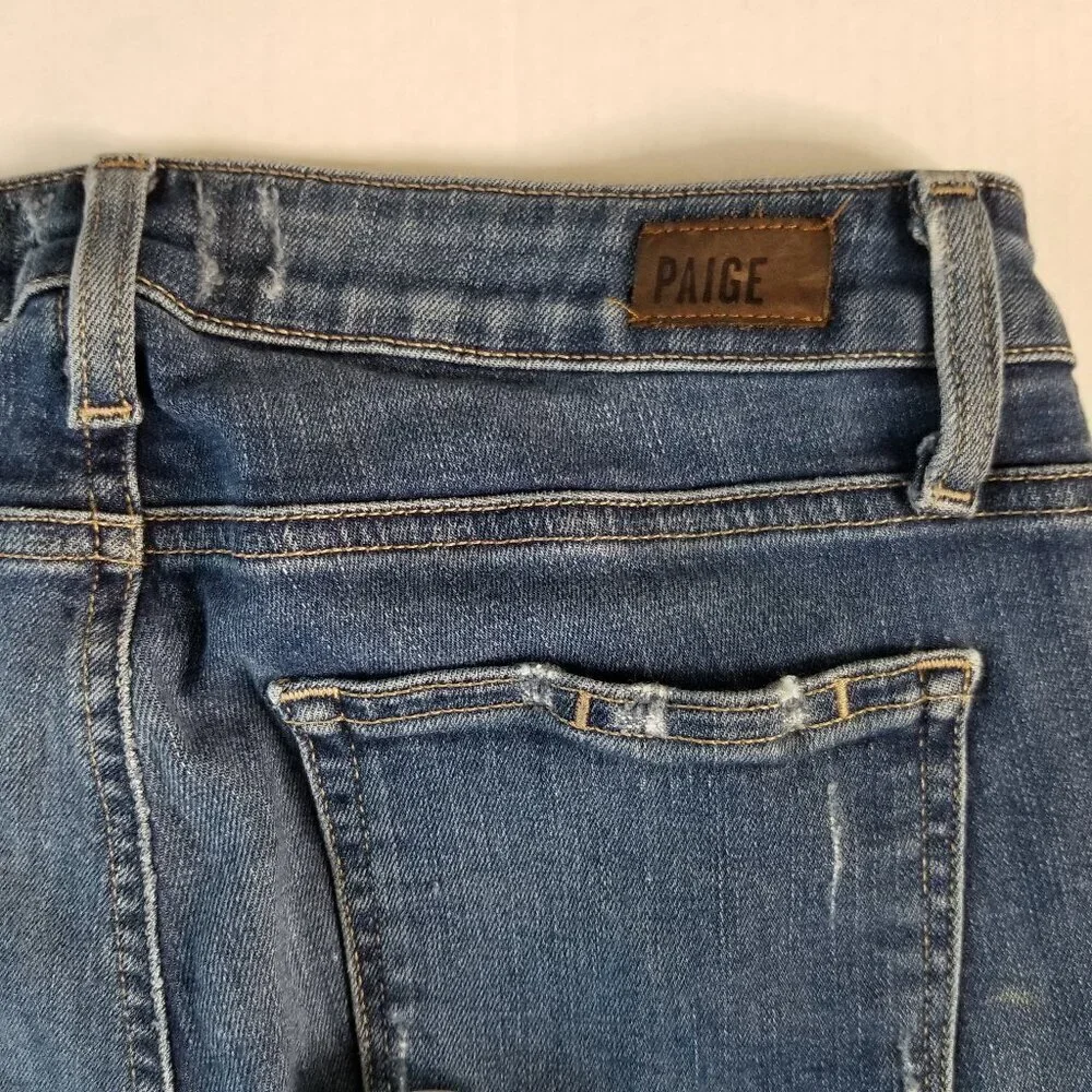 Paige Jeans Womens Size 27 Verdugo Ankle Cropped Distressed Raw Hem Skinny - Picture 9 of 16